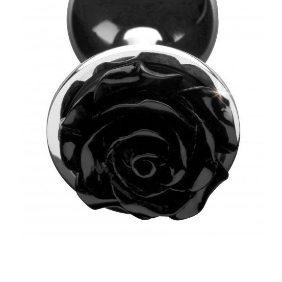 XR-Booty-Sparks-Black-Rose-Anal-Plug-Small|Detail View|"product features-detail view"