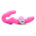 XR Strap U Urge Rechargeable Vibrating Strapless Strap On|Side View|"vibrating detail - side view"