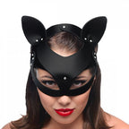 Master Series Bad Kitten Leather Cat Mask|Front View|"leather mask design-front view adult toys direct"|
