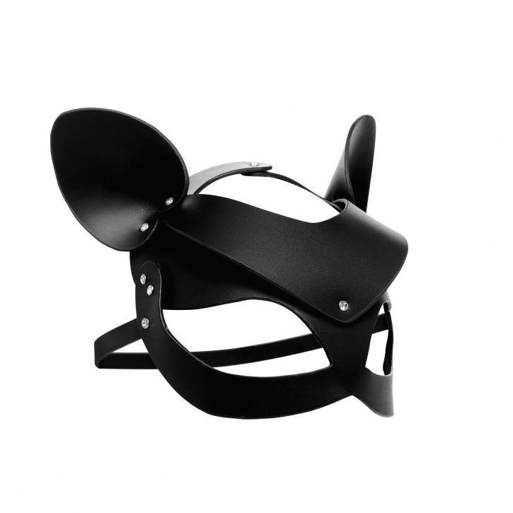 Master Series Bad Kitten Leather Cat Mask|Side View|"mask detail-side view adult toys direct"|