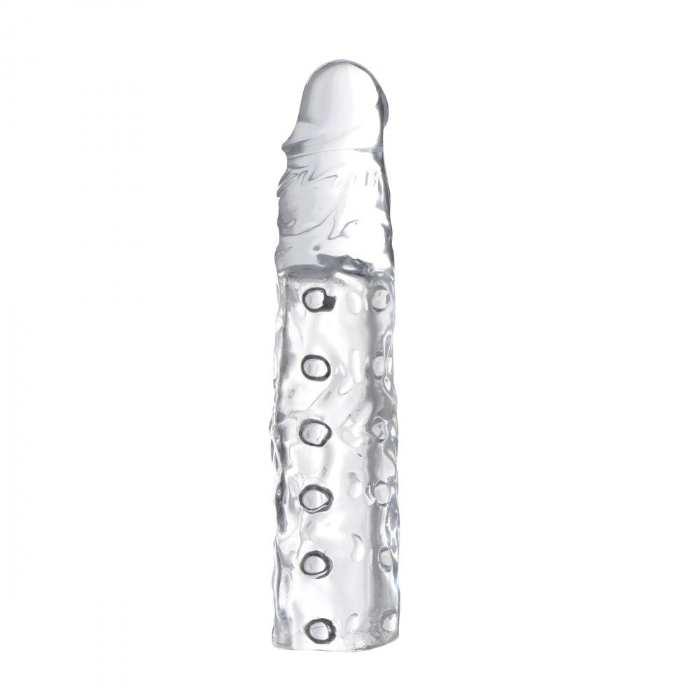 Size Matters 3 Inch Clear Penis Enhancer Sleeve|Front View|"clear design - front view"