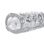 Size Matters 3 Inch Clear Penis Enhancer Sleeve|Side View|"enhancer detail - side view"