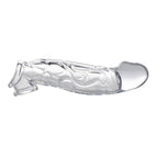 Size Matters 2 Inch Clear Penis Extender Sleeve|Front View|"clear design - front view"