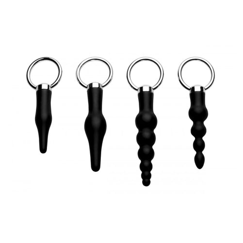 Master-Series-4-Piece-Silicone-Anal-Ringed-Rimmer-Set|Front View|"rimmer set-front view"
