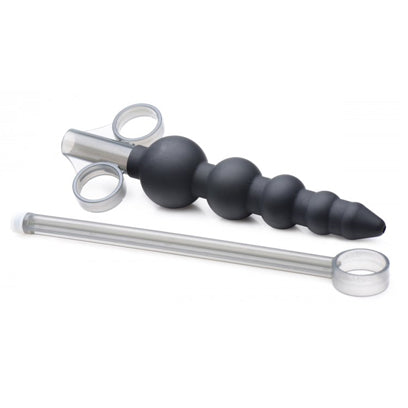 Master Series Silicone Graduated Beads Lube Launcher|Side View|"beads detail-side view adult toys direct"|