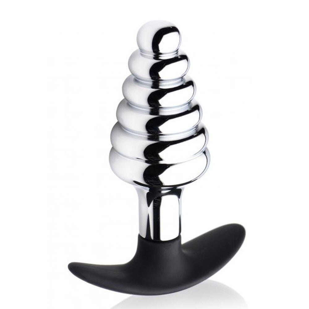Master Series Dark Hive Metal And Silicone Anal Plug|Front View|"dark hive plug-front view"|