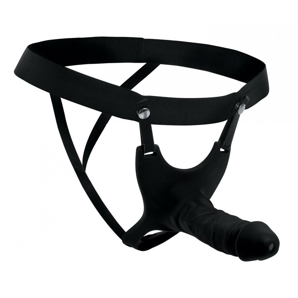 Size Matters Hollow Silicone Dildo StrapOn|Front View|"Size Matters Hollow Silicone Dildo StrapOn - front view"