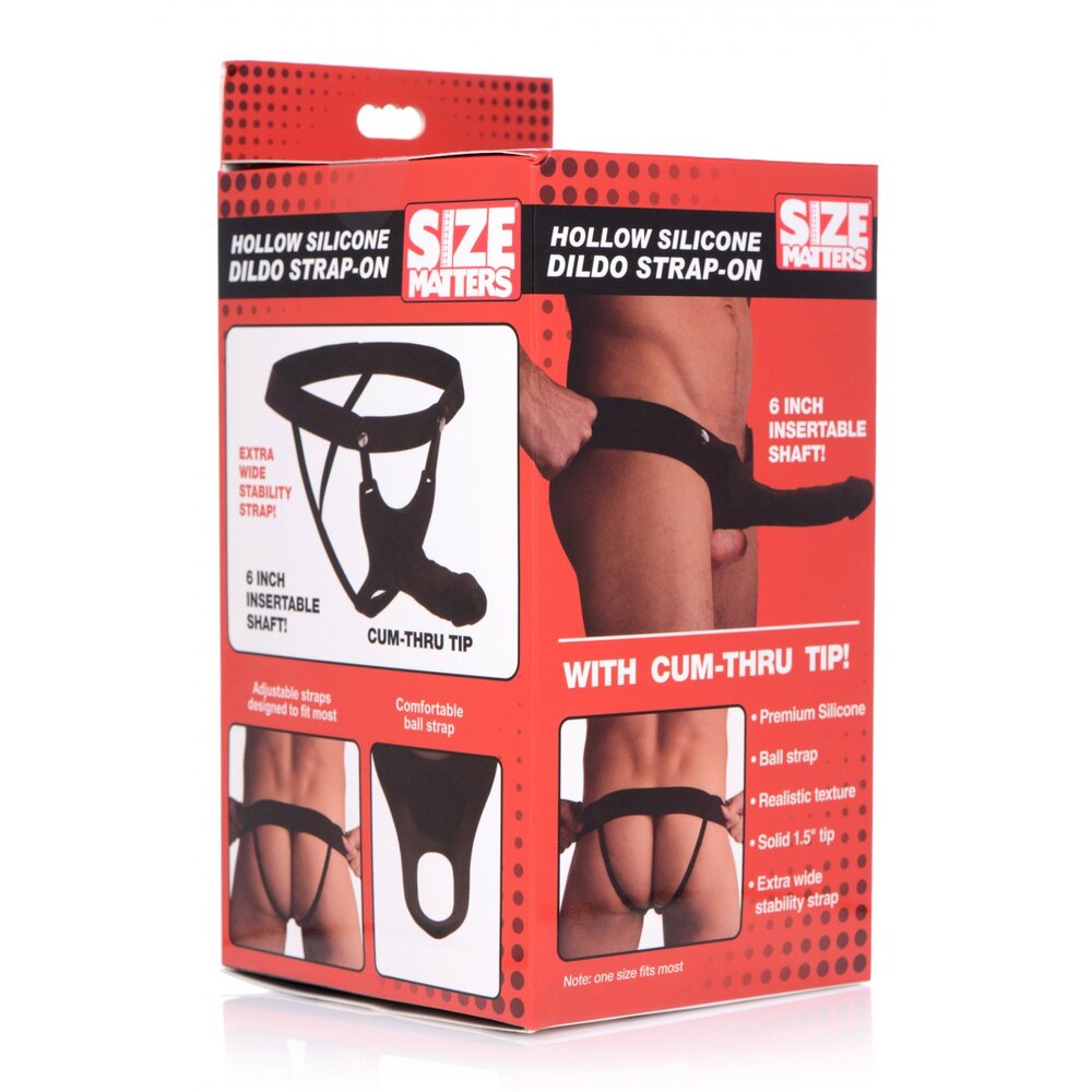 Size Matters Hollow Silicone Dildo StrapOn|Detail View|"Size Matters Hollow Silicone Dildo StrapOn - detail view"