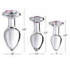 XR-Pink-Gem-Glass-Anal-Plug-Set|Detail View|"product features-detail view"