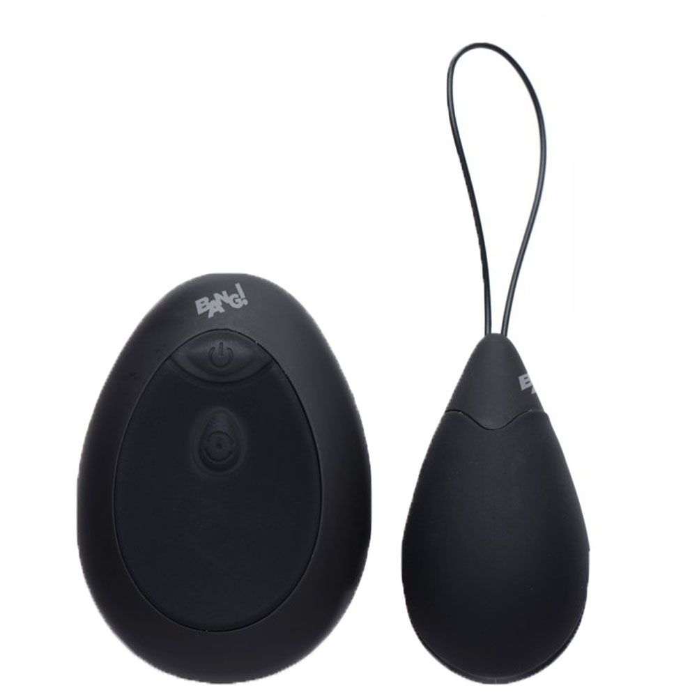 XR-10X-Silicone-Vibrating-Egg-Black|Front View|"black egg vibrator-front view"