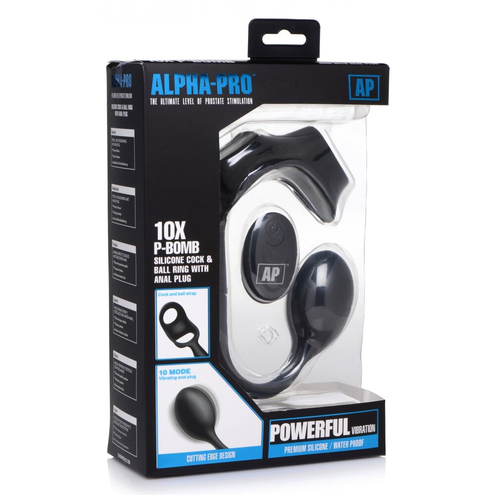XR-Alpha-Pro-10X-P-Bomb-Cock-and-Ball-Ring-With-Anal-Plug|Set View|"complete kit-set view"