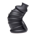 Master Series Dark Chamber Silicone Chastitys Cage|Front View|"dark silicone design-front view adult toys direct"|