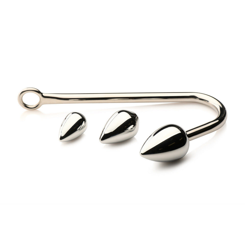 Anal Hook Trainer with 3 Plugs|Front View|"hook trainer set-front view"|