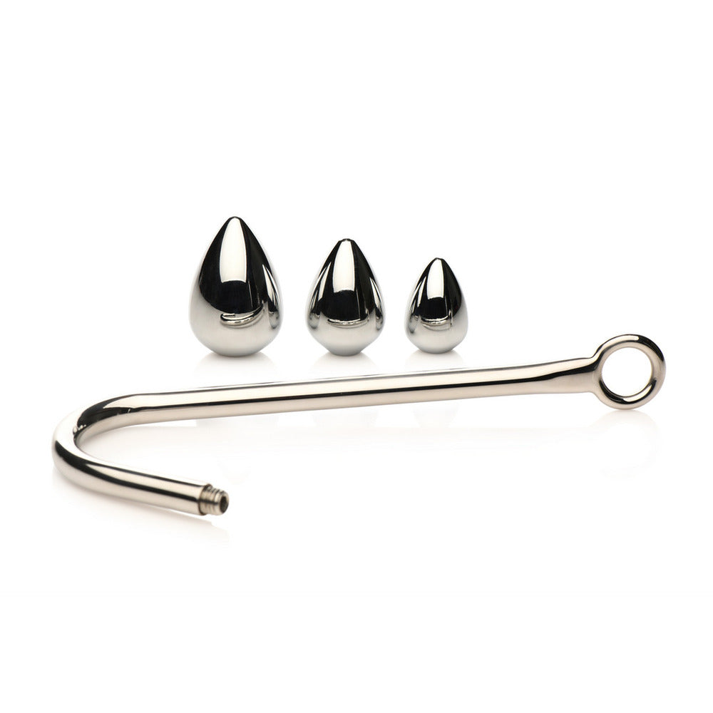 Anal Hook Trainer with 3 Plugs|Side View|"trainer design-side view"|