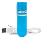 Screaming-O-Charged-Vooom-Rechargeable-Bullet-Blue|Front View|"powerful rechargeable bullet vibrator waterproof-front view"
