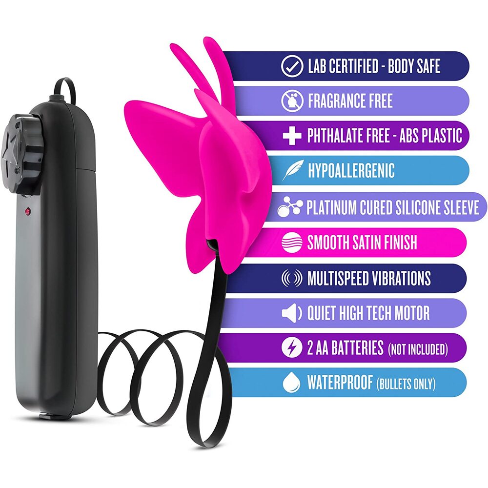 Luxe Butterfly Clitoral Teaser Fuchsia|Kit View|"Complete pleasure system - kit view"
