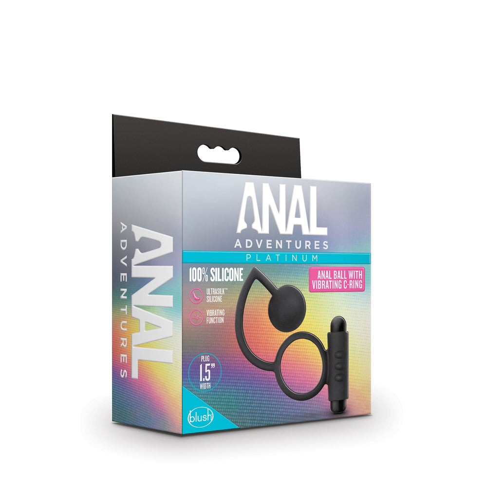 Anal Adventures Platinum Ball With Vibrating Cock Ring|Detail View|"surface detail - detail view"