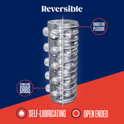Rize Swich Self Lubricating Stroker Clear|Side View|"stroker detail - side view"