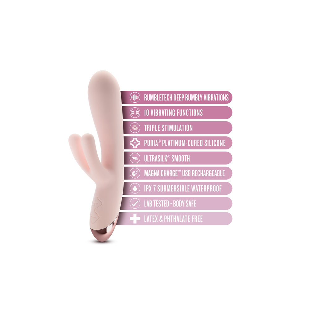 Blush Elora Pink Triple Stimulation Vibe|Back View|"Blush Elora Pink Triple Stimulation Vibe - back view"