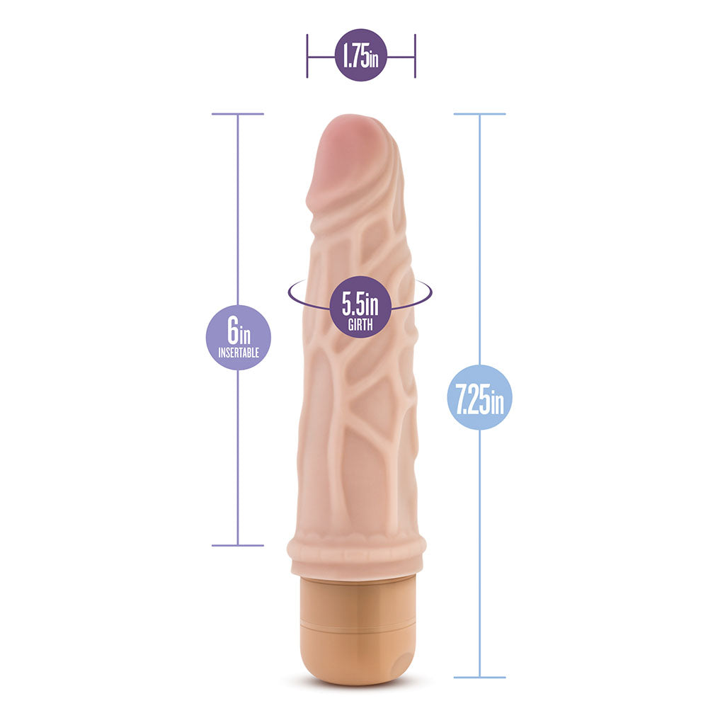 Dr Skin Cock Vibe 3 Vibrating Cock 7.25 Inches|Detail View|"surface detail - detail view"