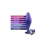 Anal Adventures Matrix Wavy Bling Butt Plug|Side View|"matrix design-side view"|