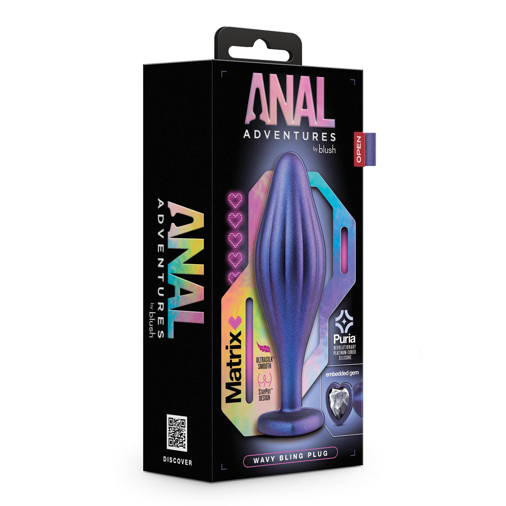 Anal Adventures Matrix Wavy Bling Butt Plug|Set View|"complete matrix set-set view"|