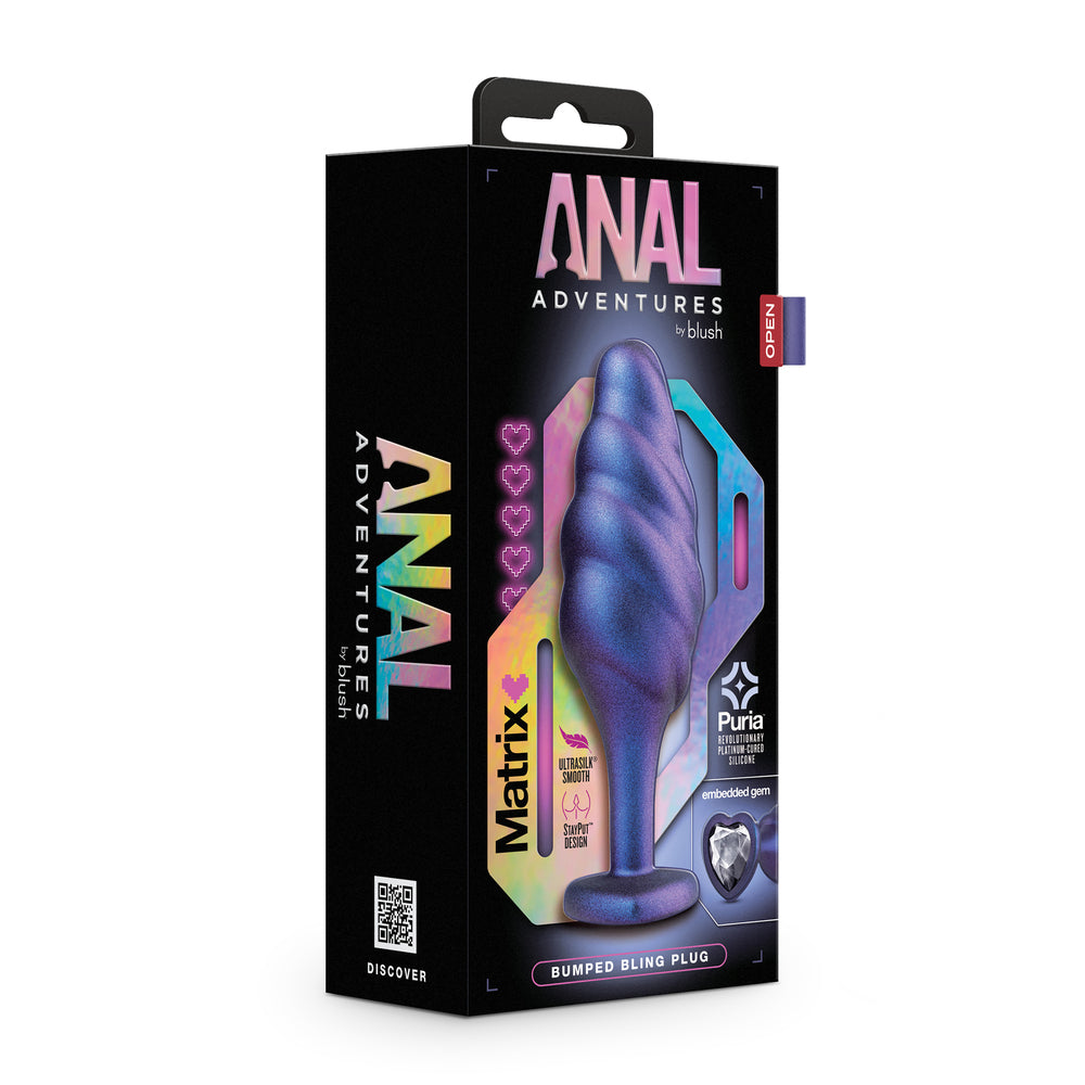 Anal Adventures Matrix Bumped Bling Butt Plug|Set View|"complete bumped set-set view"|