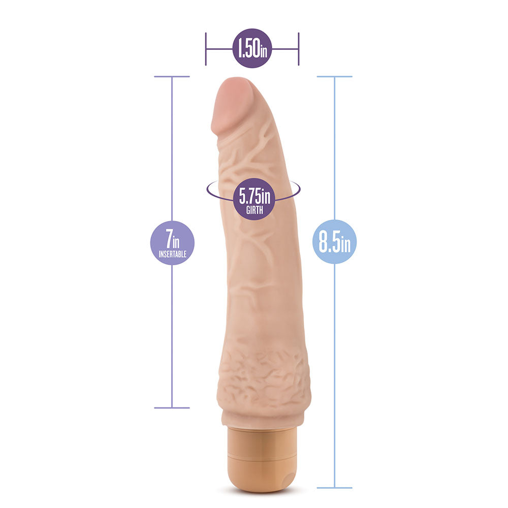 Dr Skin Cock Vibe 7 Vibrating Cock 8.5 Inches|Detail View|"surface detail - detail view"