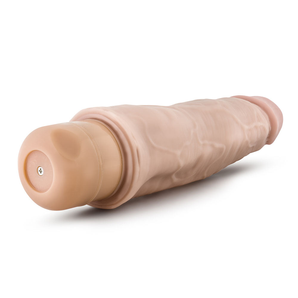 Dr Skin Cock Vibe 14 Vibrating Cock 8 Inches|Side View|"texture detail - side view"