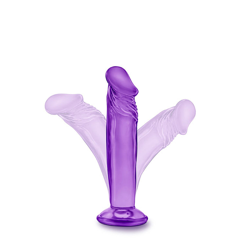 B Yours Sweet N Small 6 Inch Purple Dildo|Side View|"smooth texture - side view"