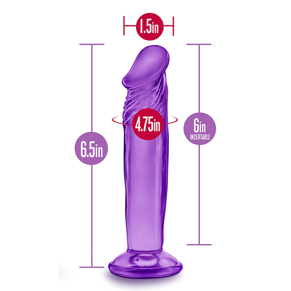 B Yours Sweet N Small 6 Inch Purple Dildo|Back View|"quality build - back view"