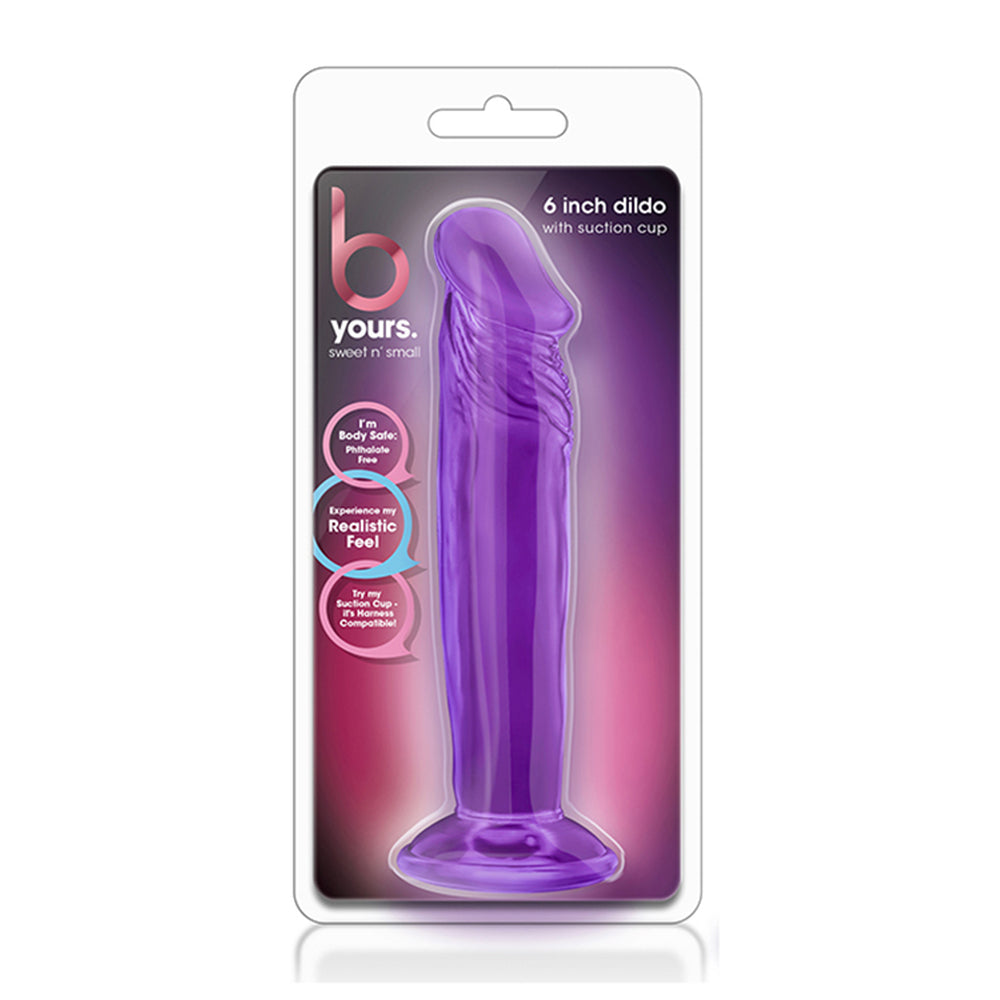 B Yours Sweet N Small 6 Inch Purple Dildo|Detail View|"surface detail - detail view"