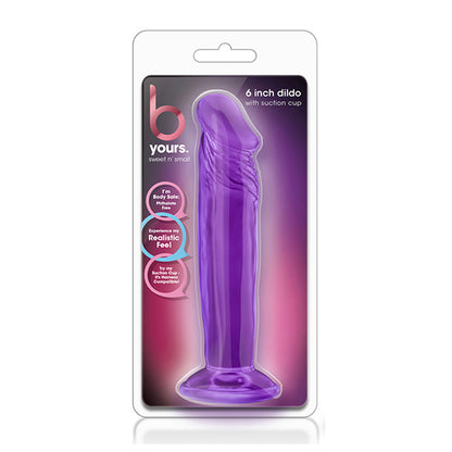 B Yours Sweet N Small 6 Inch Purple Dildo|Detail View|"surface detail - detail view"