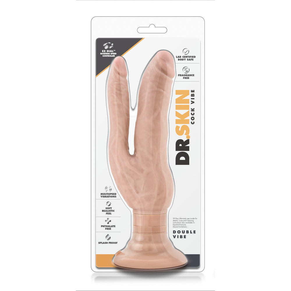 Dr. Skin 7 Inch Dual Penetrating Vibrating Dildo|Kit View|"Complete pleasure system - kit view"