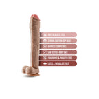 Dr. Skin Mr. Ed 13 Inch Dildo With Balls|Back View|"realistic dildo balls - back view"