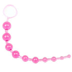 Pink Chain Of 10 Anal Beads|Front View|"pink chain beads-front view"|