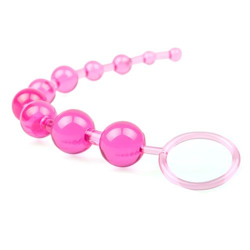 Pink Chain Of 10 Anal Beads|Detail View|"chain features-detail view"|