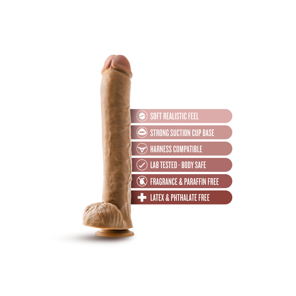 Dr. Skin Dr. Michael 14 Inch Dildo with Balls|Back View|"realistic dildo balls - back view"