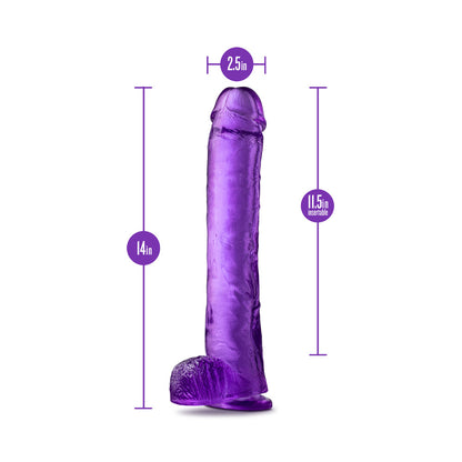 B Yours Plus Hefty N Hung 14 Inch Dildo|Side View|"hung detail - side view"