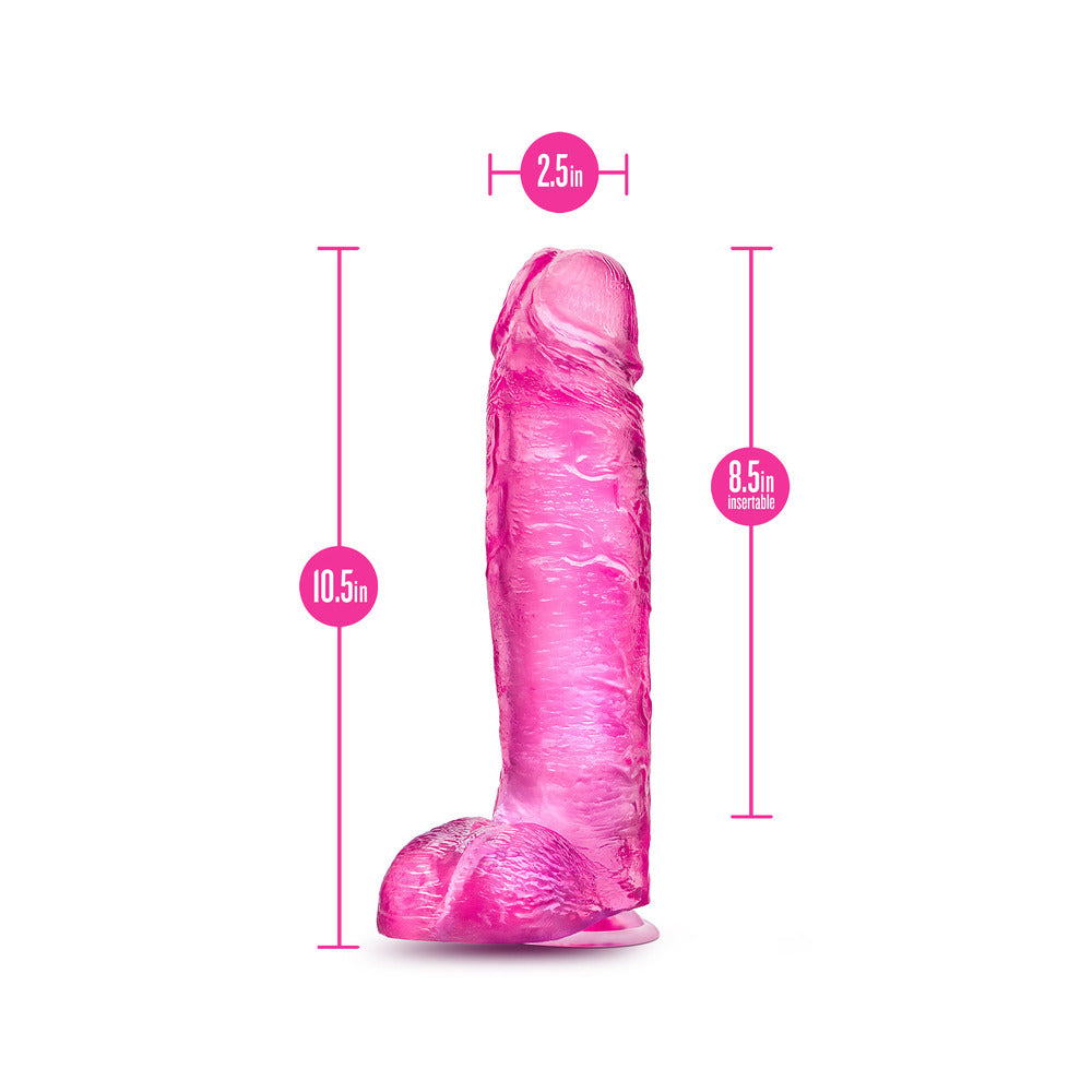 B Yours Plus Big N Bulky 10.5 Inch Dildo|Side View|"bulky detail - side view"