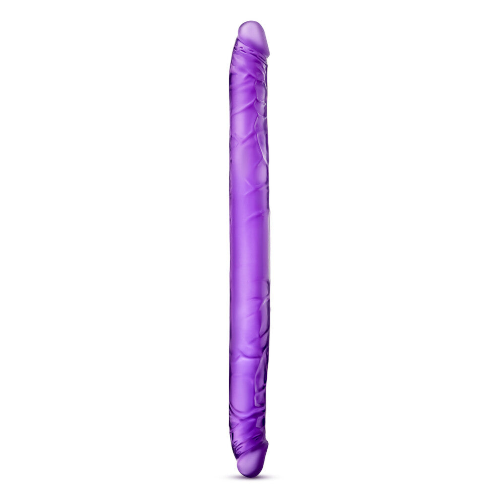 B Yours 16 Inch Purple Double Dildo|Front View|"double design - front view"