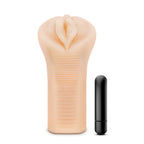 M Elite Soft and Wet Veronika Self Lubricating Masturbator|Front View|"soft design - front view"