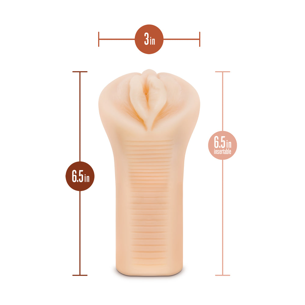 M Elite Soft and Wet Veronika Self Lubricating Masturbator|Back View|"quality build - back view"