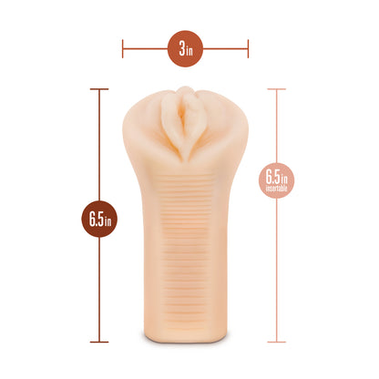 M Elite Soft and Wet Veronika Self Lubricating Masturbator|Back View|"quality build - back view"