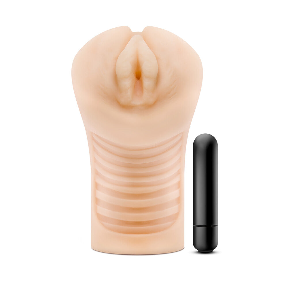 M Elite Soft and Wet Annabella Self Lubricating Masturbator|Front View|"soft design - front view"