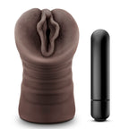 Hot Chocolate Alexis Vagina Vibrating Masturbator|Front View|"Realistic vibrating pleasure system - front view"