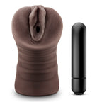Hot Chocolate Brianna Vagina Vibrating Masturbator|Front View|"Premium vibrating pleasure device - front view"