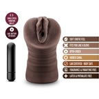 Hot Chocolate Brianna Vagina Vibrating Masturbator|Side View|"Multi-speed intimate stimulator - side view"