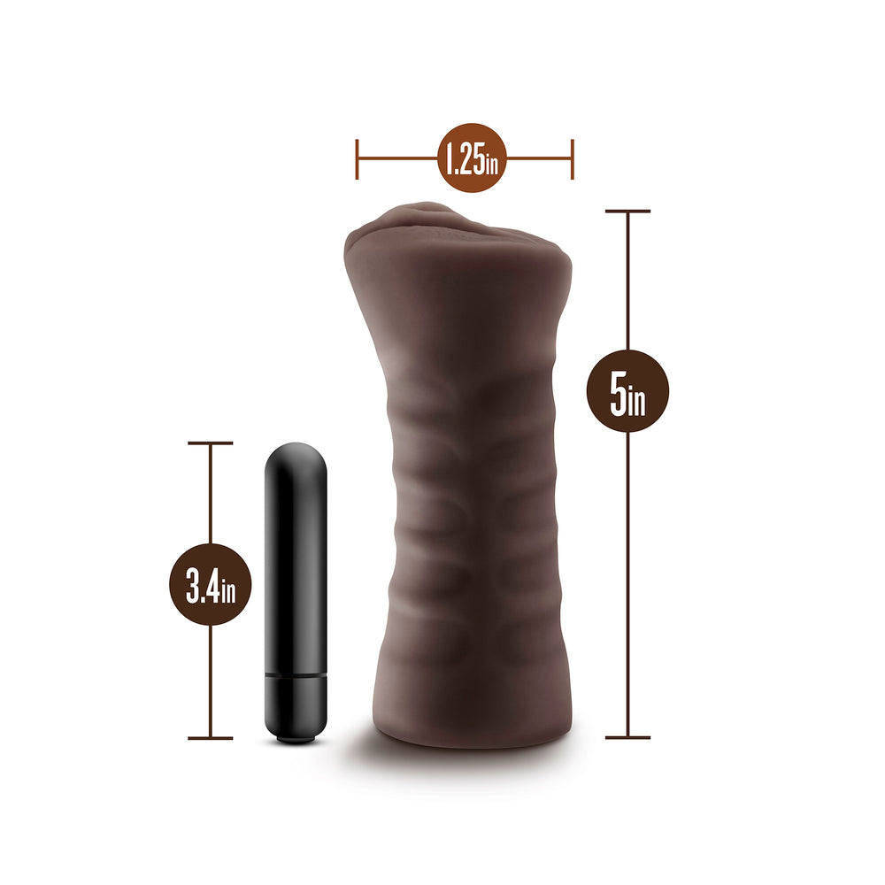 Hot Chocolate Brianna Vagina Vibrating Masturbator|Detail View|"Realistic texture design - detail view"