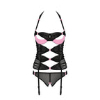 Passion Praline Black And Pink Corset|Back View|"black pink praline corset - back view"